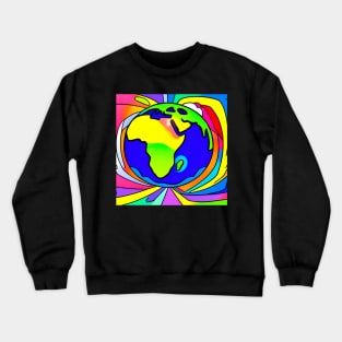 Vibrant 70s Style Planet Earth (MD23ERD004) Crewneck Sweatshirt